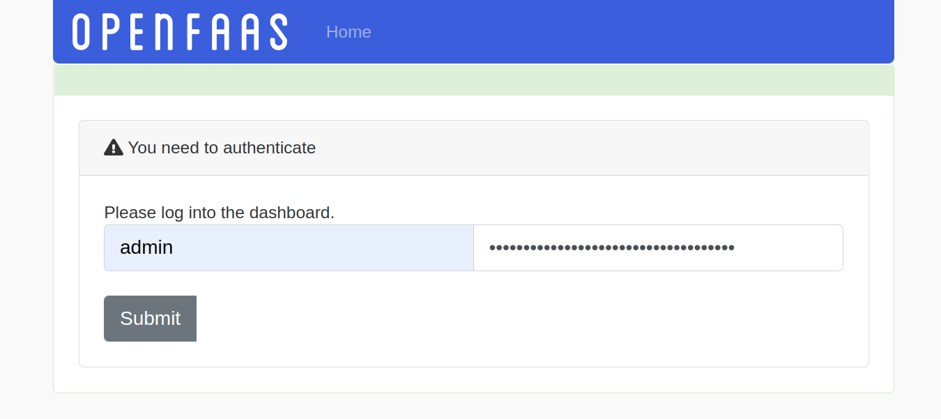 Login to the dashboard